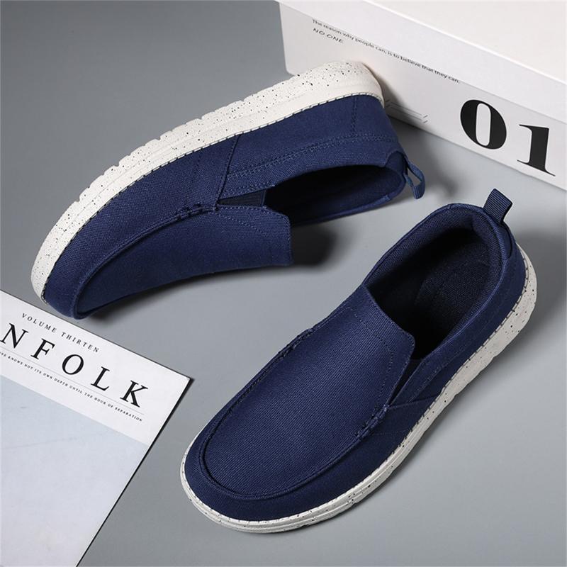 Fashion New Casual Shoes 2024 for Spring Autumn Men Canvas Breathable Large Size Casual Shoes Anti Slip Shoes Solid Color E Flat