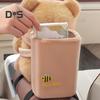 Cute Bear Car Tissue Box & Trash Can 2-in-1 Plush Multi-Functional Organizer Universal Auto Interior Decor for SUV Truck Van