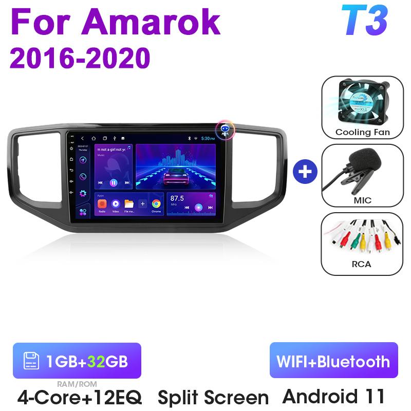 2 Din Android 12 Car Radio For VW Volkswagen Amarok 1 2016 - 2020 Multimedia Video Player GPS 4G Carplay Auto Stereo Head Unit