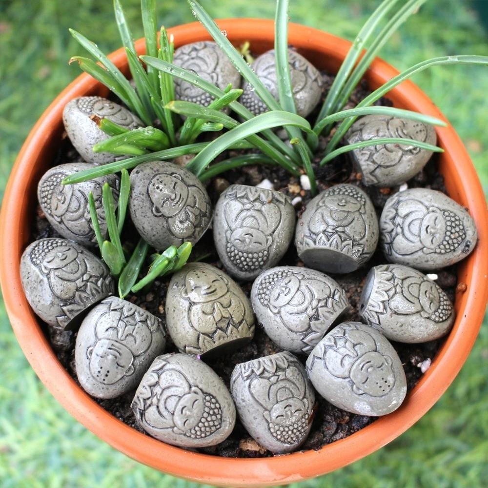 20pcs/set Handmade Buddha Statue Realistic Exquisite Flower Pot Decor Mini Size Durable Paving Stone Tabletop Display