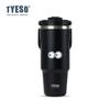 Tyeso 1200ML Cup Handle Vacuum Flasks Dual-Drink Coffee Mug Stainless Steel Thermoses Ice Cup Car Bottle Hot Cold Retention with Eye Sticker