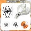 Halloween Spider Napkin Rings Metal Alloy Napkin Holder Rings Serviette Buckle Ring for Halloween Party Kitchen Dinner Table Decorations (Black)