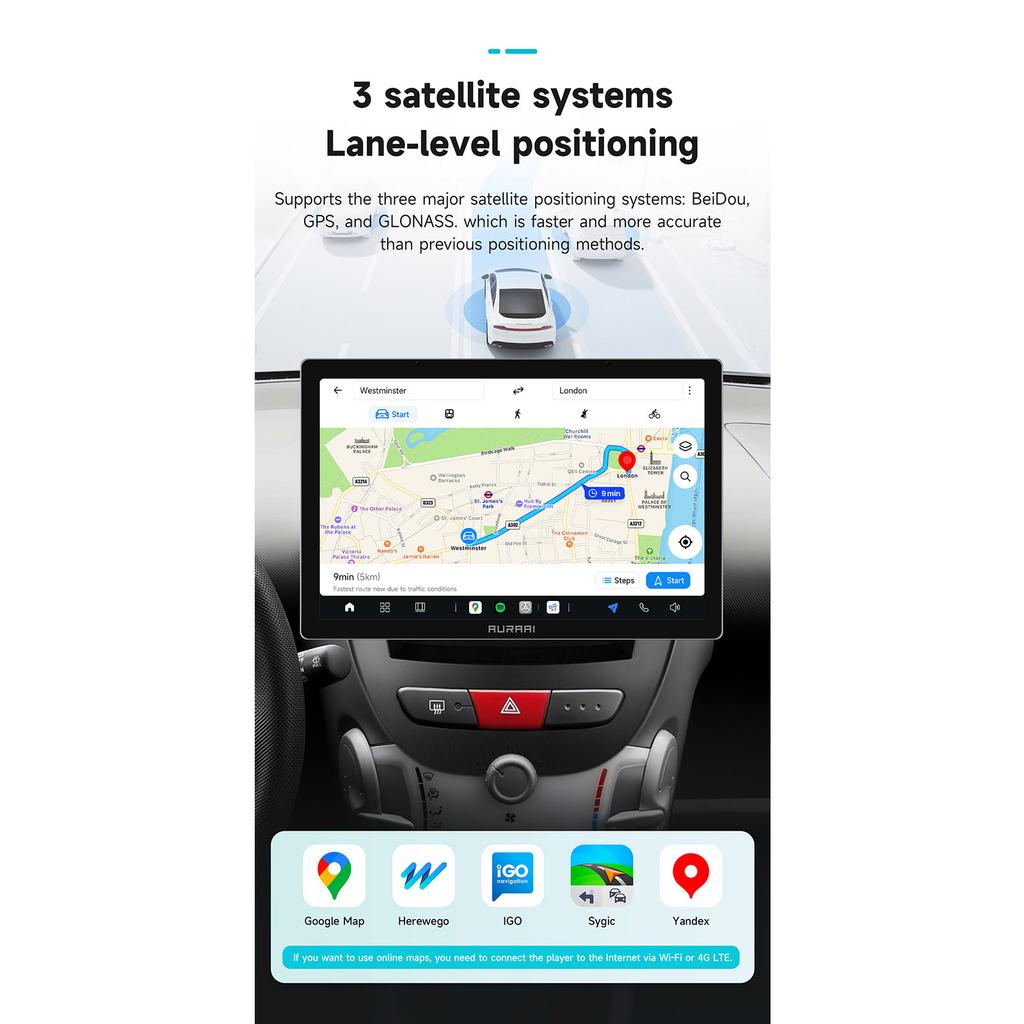 OSSURET Intelligent 2K Screen Carplay Android Auto for Peugeot 107 2005 Citroen C1 2014 Toyota Aygo Car Infotainment Multimedia Player GPS Bluetooth