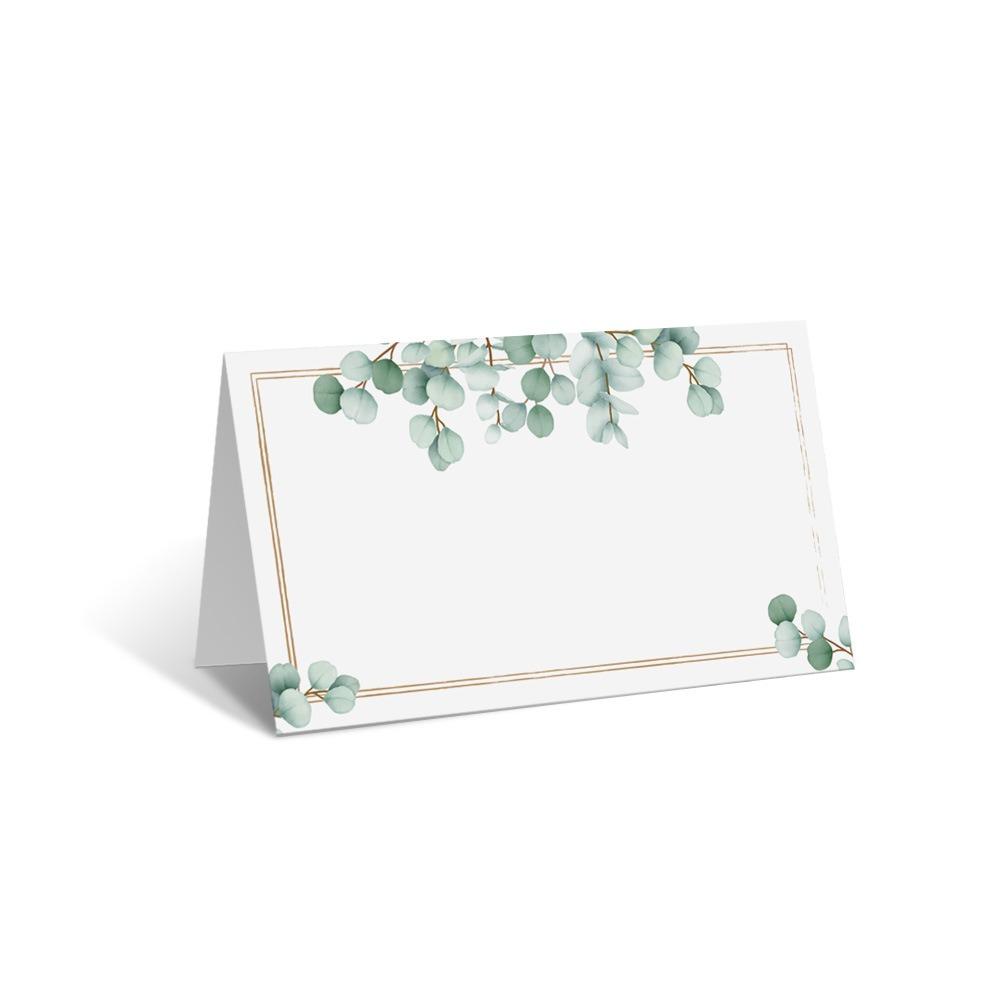 100pcs Blank Table Place Cards Flowers Plants Printed Food Table Setting Seating Place Cards Paper Greeting Card