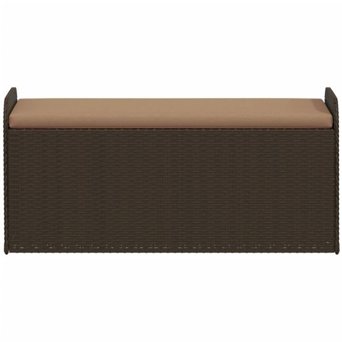 VidaXL Storage Bench and Cushion, Toy Chest, Storage Furniture, Garden Terrace Patio Organizer, Brown 365729