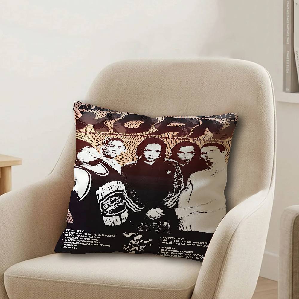 Metal Rock Band KKorn Cushion Cover Inches Farmhouse Decor Home Throw Pillow Covers for Couch Decorations