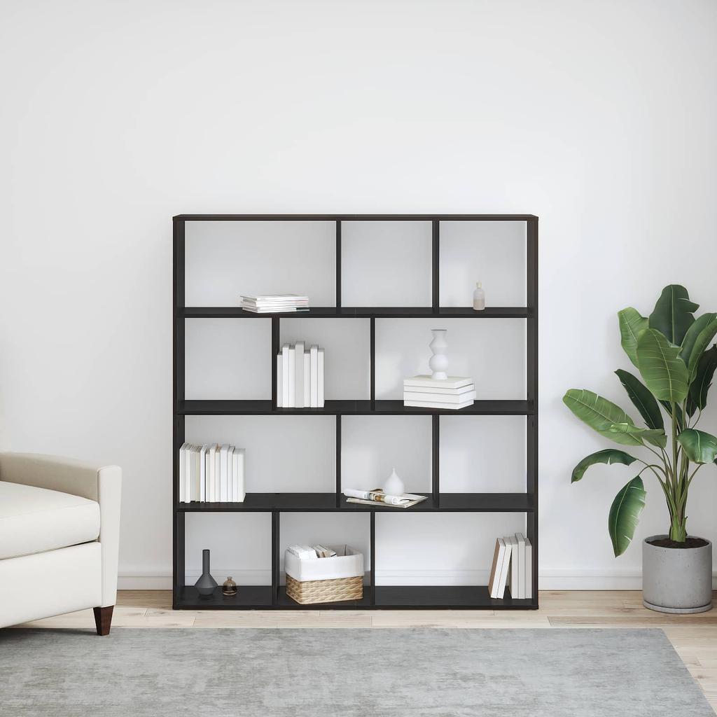 Bookshelf Black Oak Look 132 x 29 x 141.5 cm