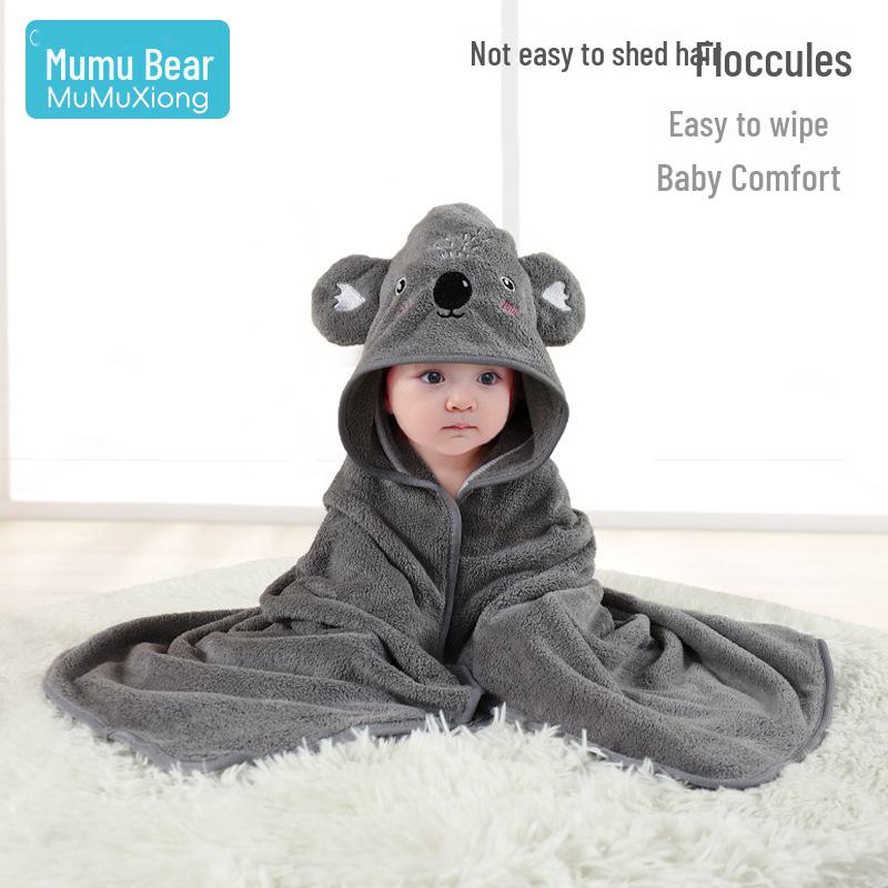 

Мягкое детское одеяло для ванны с капюшоном и накидкой с рисунком для мамы и малыша, изготовлено из уютного кораллового флиса. 80*80cm серый