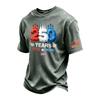 Men's Vintage Washed Crew Neck Short Sleeve T Shirt Independence Day Graphic Print 250 Years 1776 to 2026 Cotton Blend Casual Tee