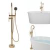 Freestanding Bathtub Faucet Tub Filler Faucets Chrome Floor Mounted Brass Bathroom Faucets with Handheld Shower