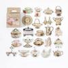46Pcs Vintage Teapot Stickers Afternoon Tea Dessert Decoration Stickers DIY Creative Scrapbooking Craft Album Stickers Jourmal