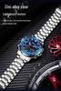 Sanda Men's Waterproof Dual Display Multi-Function Watch with Timer, Snooze, and Night Light.