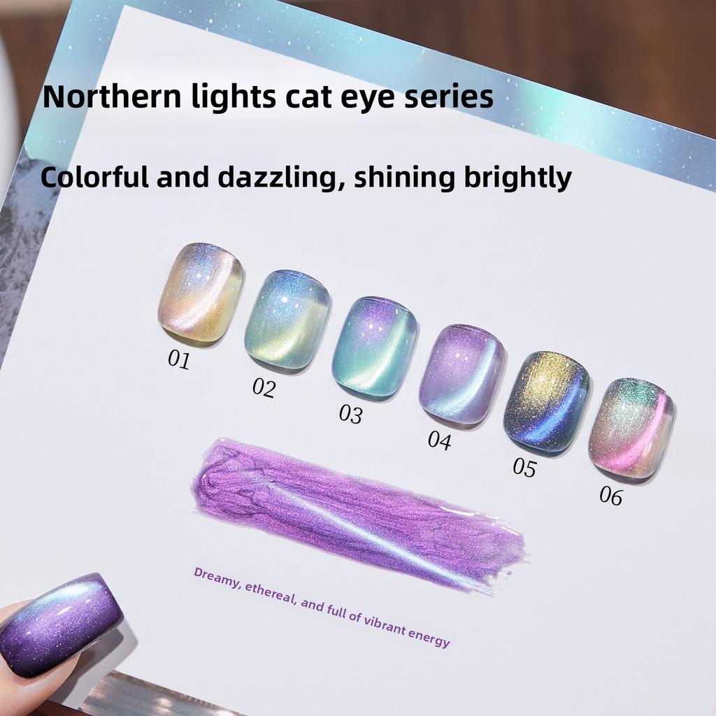 Cat eye nail polish gel super shiny colorful glass bead cat eye gel nail art decor