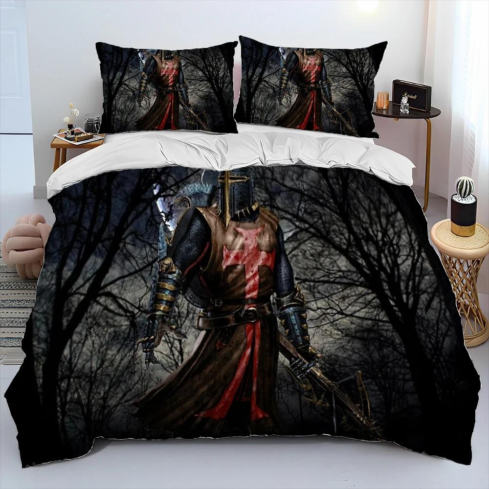 

Cavalier Knight Templar Csaders Comforter Bedding Set,Duvet Cover Bed Set Quilt Cover Pillowcase,king Queen Size Bedding Set (135x200cm)