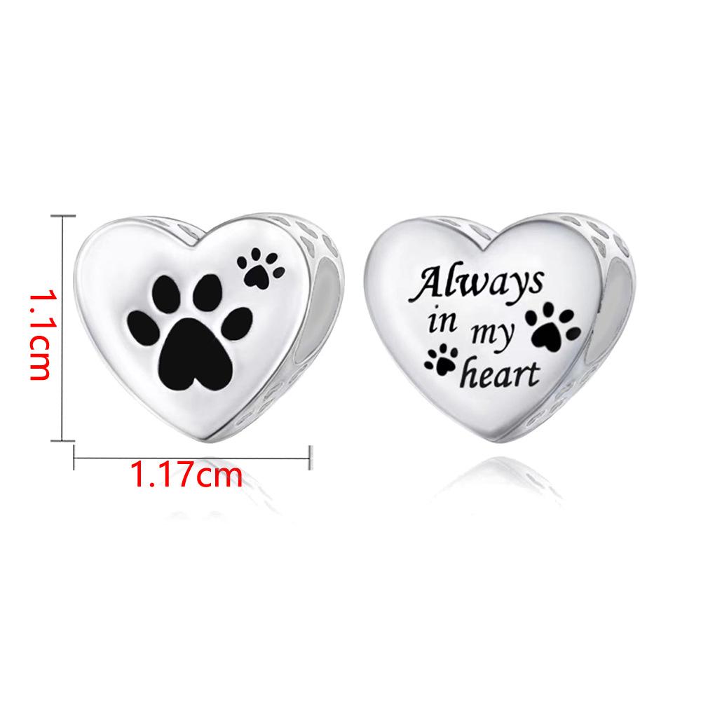 Eco-friendly Copper Pet Paw Heart Beaded Memorial Bracelet