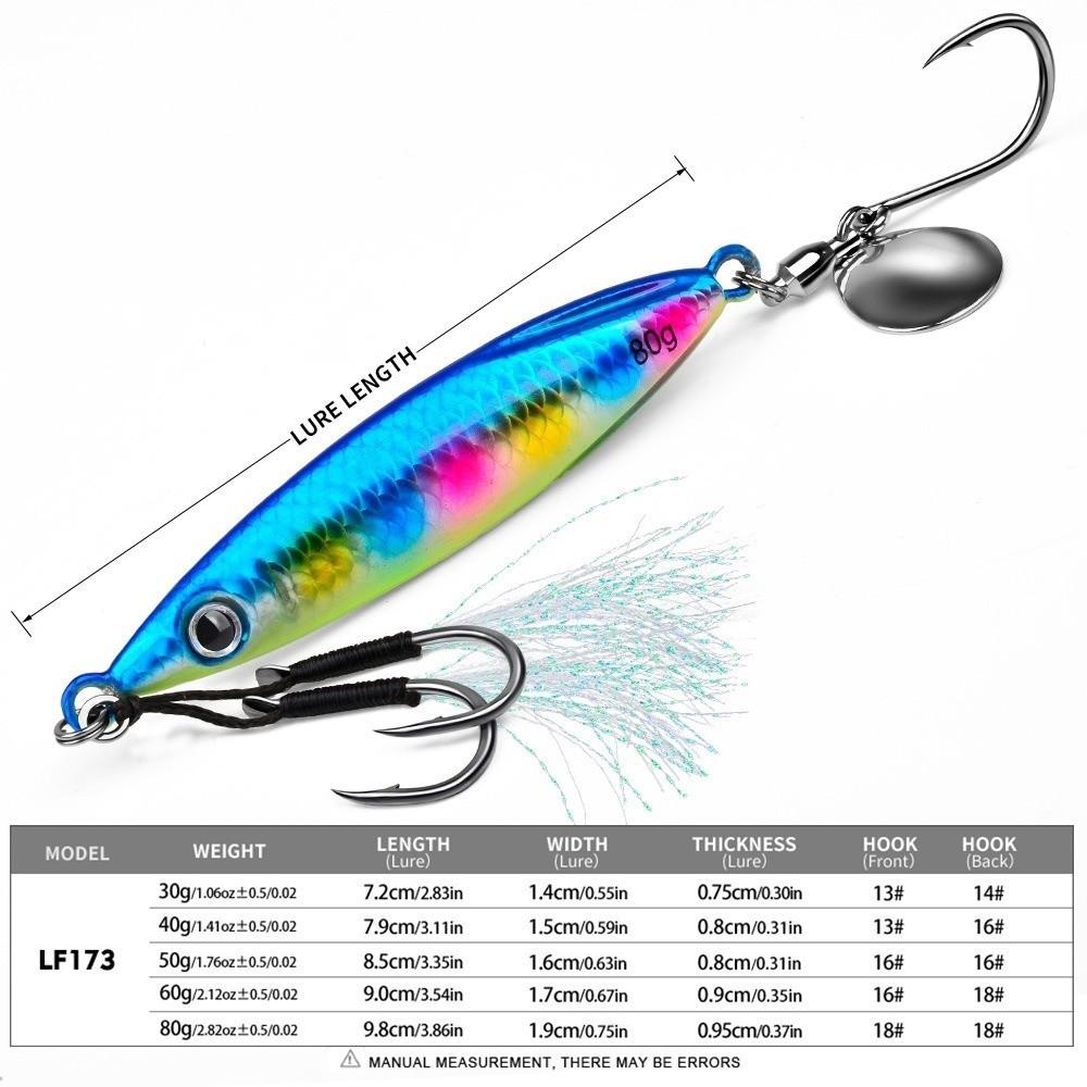 Feathered Assist Hooks Casting Jig Bait Reflective Fish Pattern Bionic Fish Lure Boat Fishing