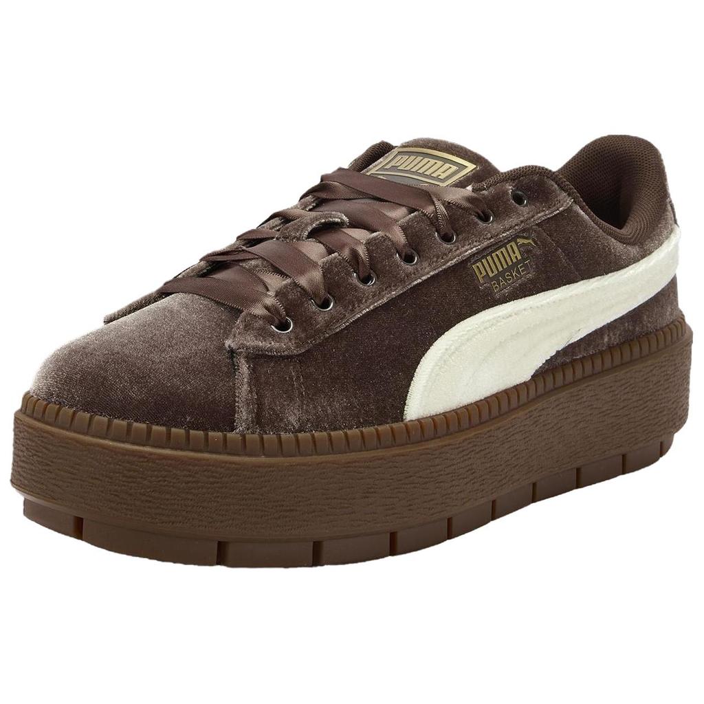 Puma Platform Comfortable Versatile Durable Low-Top Sneakers Women Sneakers Coffee-Brown 406752-02