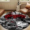Dark Warrior's Rise Round Rug for Livingroom,Bedroom, Palyroom, Chair Rug, Area Rug, Circle Carpet, Large Size Decor Fan Christmas Gift