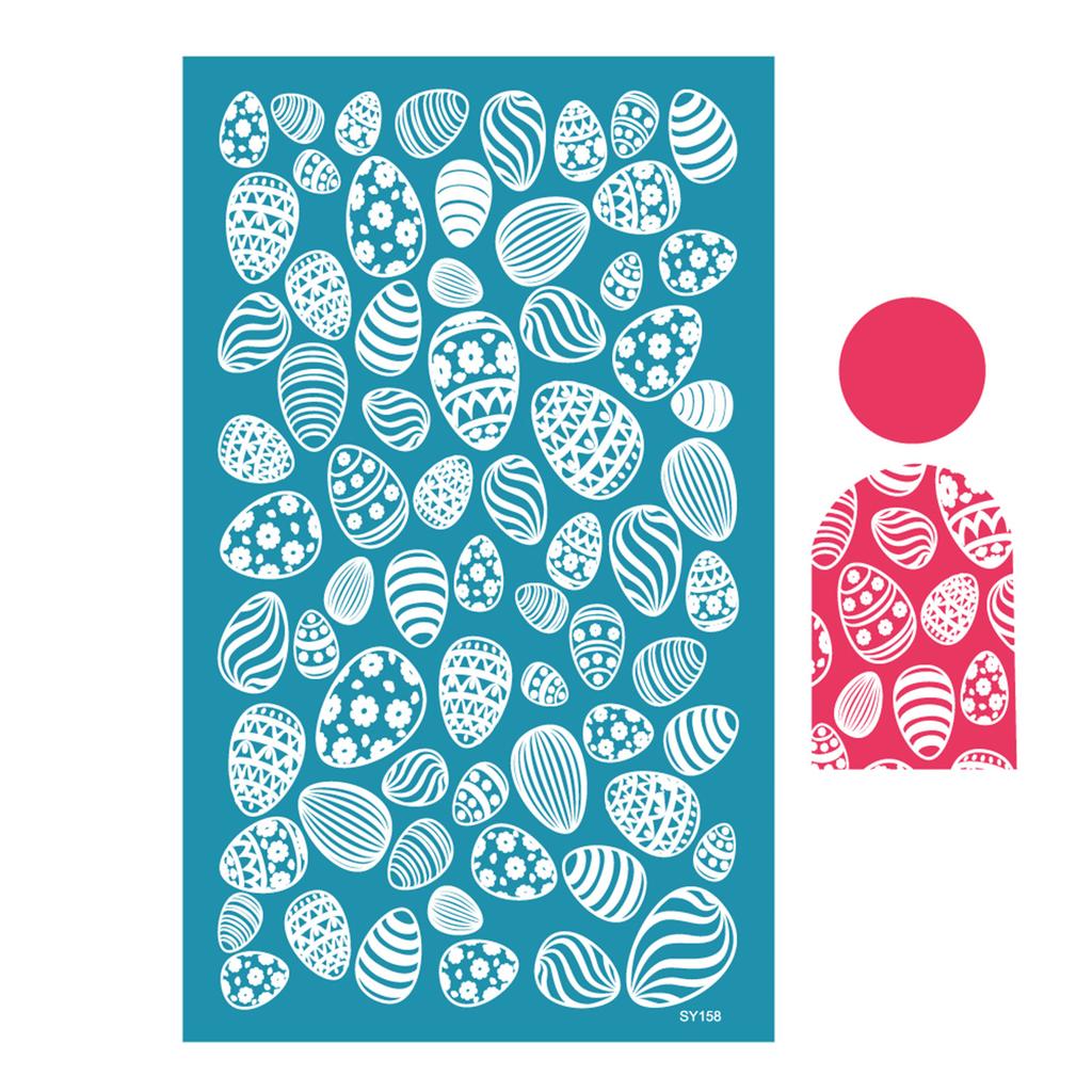 Easter Rabbit Silk Screen Stencils for Clay Reusable Silkscreen Print for DIY Printing On Clay Jewelry Earrings Decor
