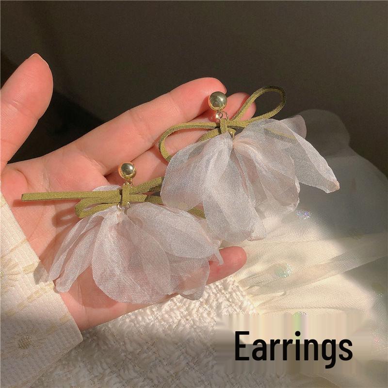 

2025 Новые Стильные Клипсы-Серьги с Цветами для Женщин - Летний Нишевый Дизайн, Высококлассные Украшения для Ушей без Прокола