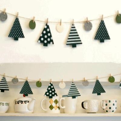 Décoration de magasin de bijoux sur le thème de Noël: Guirlande en Feutre et Bannière d'Arbre pour Mur
