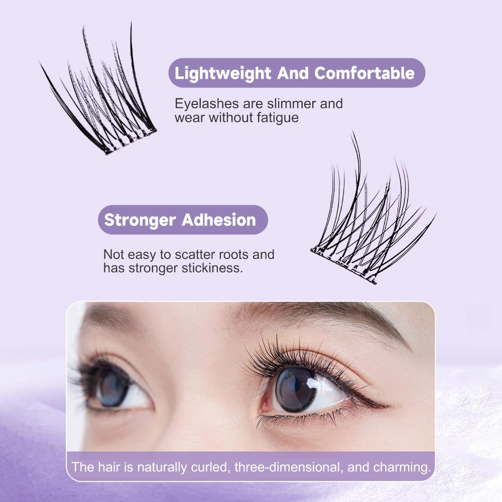 BQI Glue Free Cool Feeling False Eyelashes Natural Curly Girl Group Segmented On Camera Upper Eyelashes