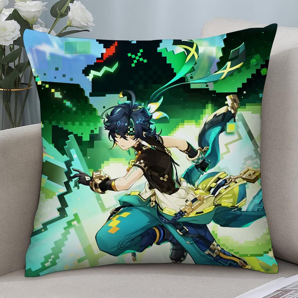 Genshin Impact Kinich Pillow Case 3D Print Polyester Fiber 40*40 Cm Home Sofa Throw Pillow Cover Decoration Festival Gift