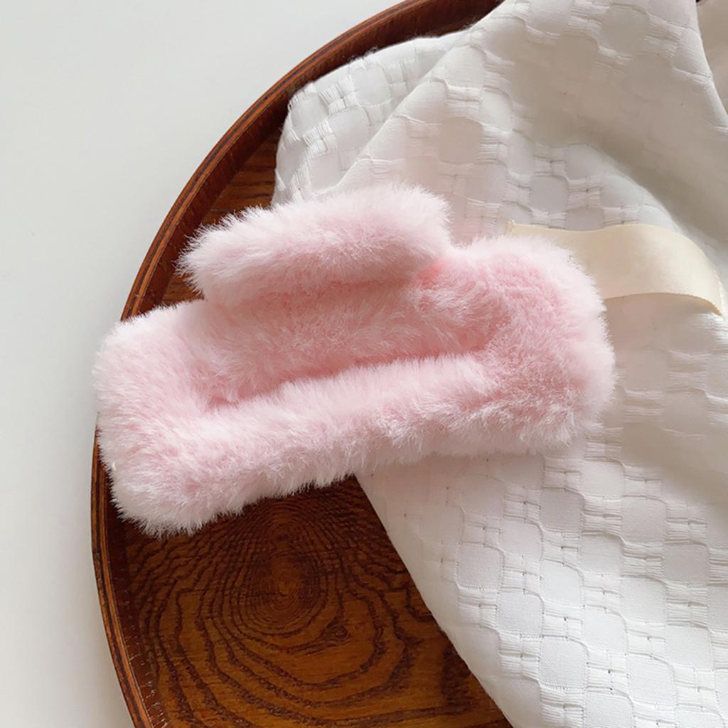 Yousheng Women Hair Claw Plush Wrap Design Spring Back Head Large Hair Clip Rectangle Shark Hair Clamp Hair Accessory