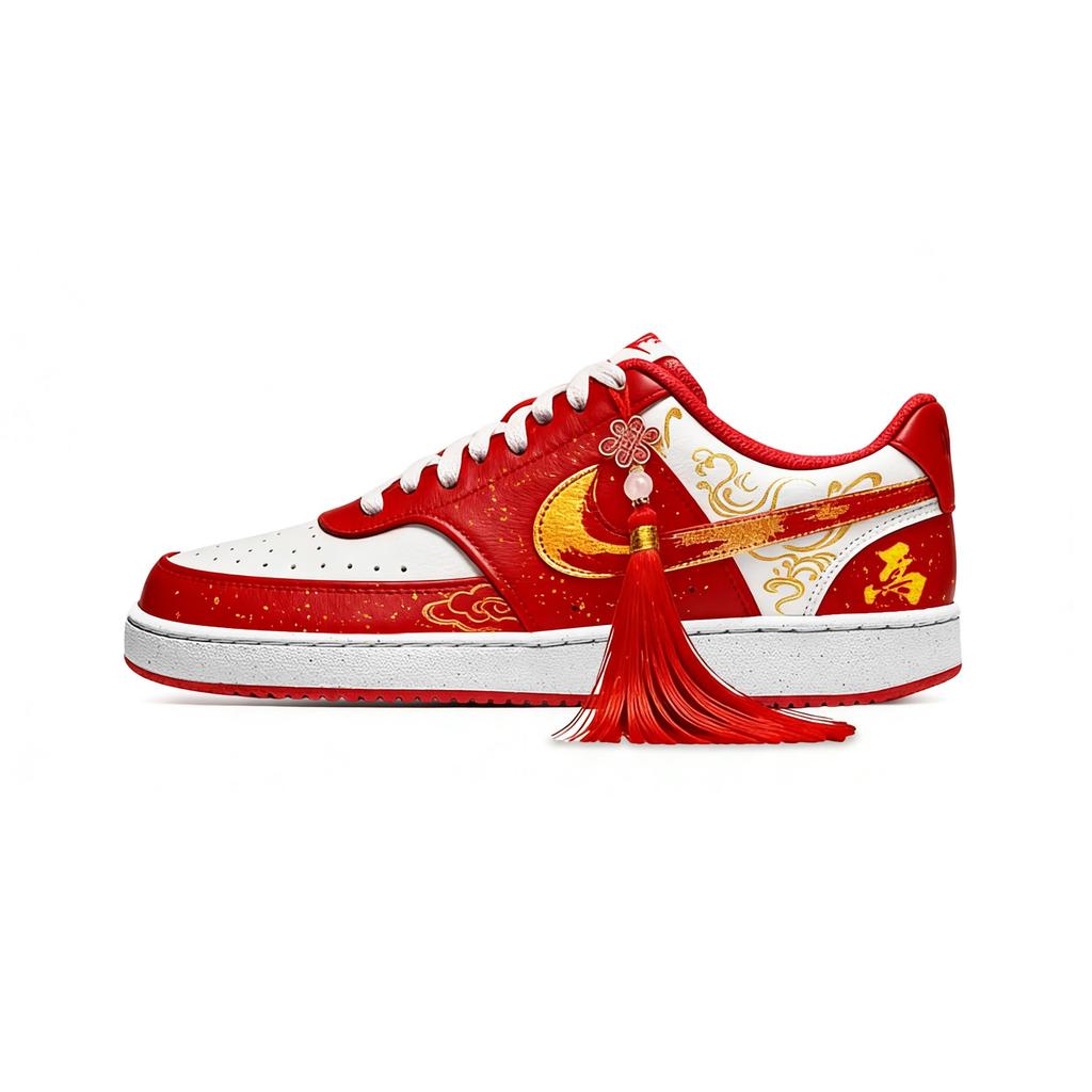 Nike Court Vision Horse Year Special, Special Packaging Synthetic Leather Slip Resistant Abrasion Resistant Low top HM9862-600(Team1732-S-BOX)