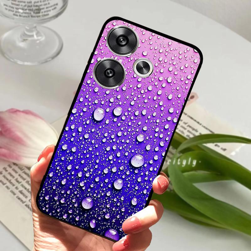 For POCO F6 Pro 5G Case POCOF6 Shockproof Soft TPU Silicone Phone Cover For Xiaomi POCO F6 Pro Capa F 6 Cartoon Matte Bumper