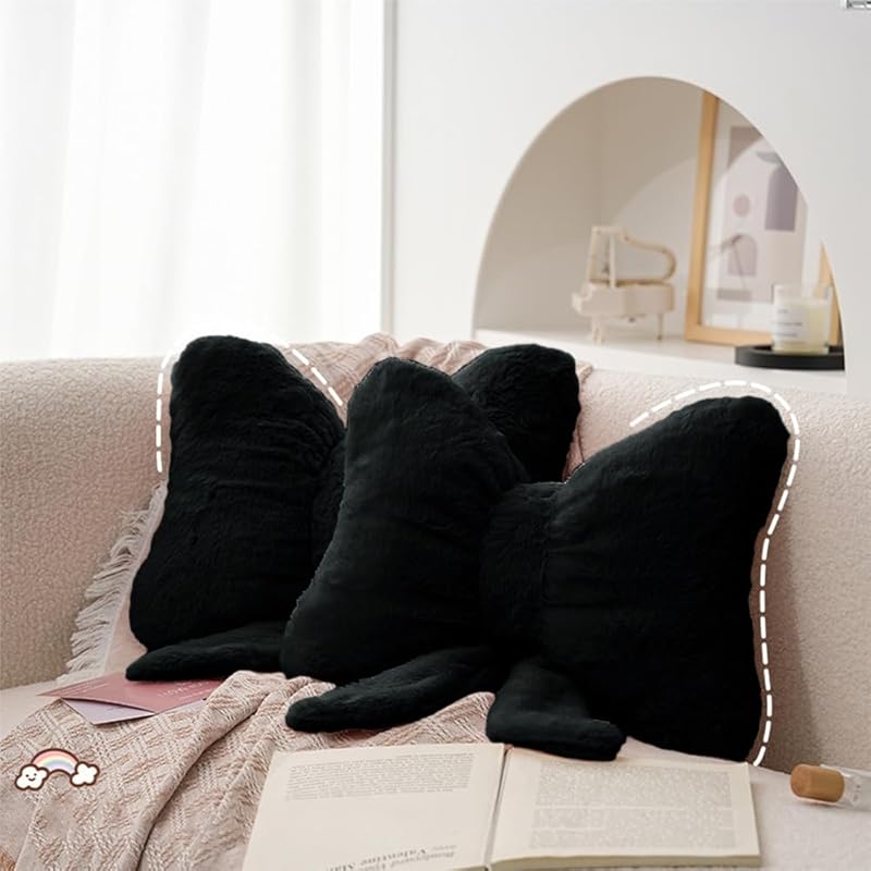 2Pack Pink Bow Throw Pillow Soft Plush Aesthetic Bow Shaped Pillow Cute Car Sleeping Pillow for Girls Sofa Backrest Home Bed Decoration