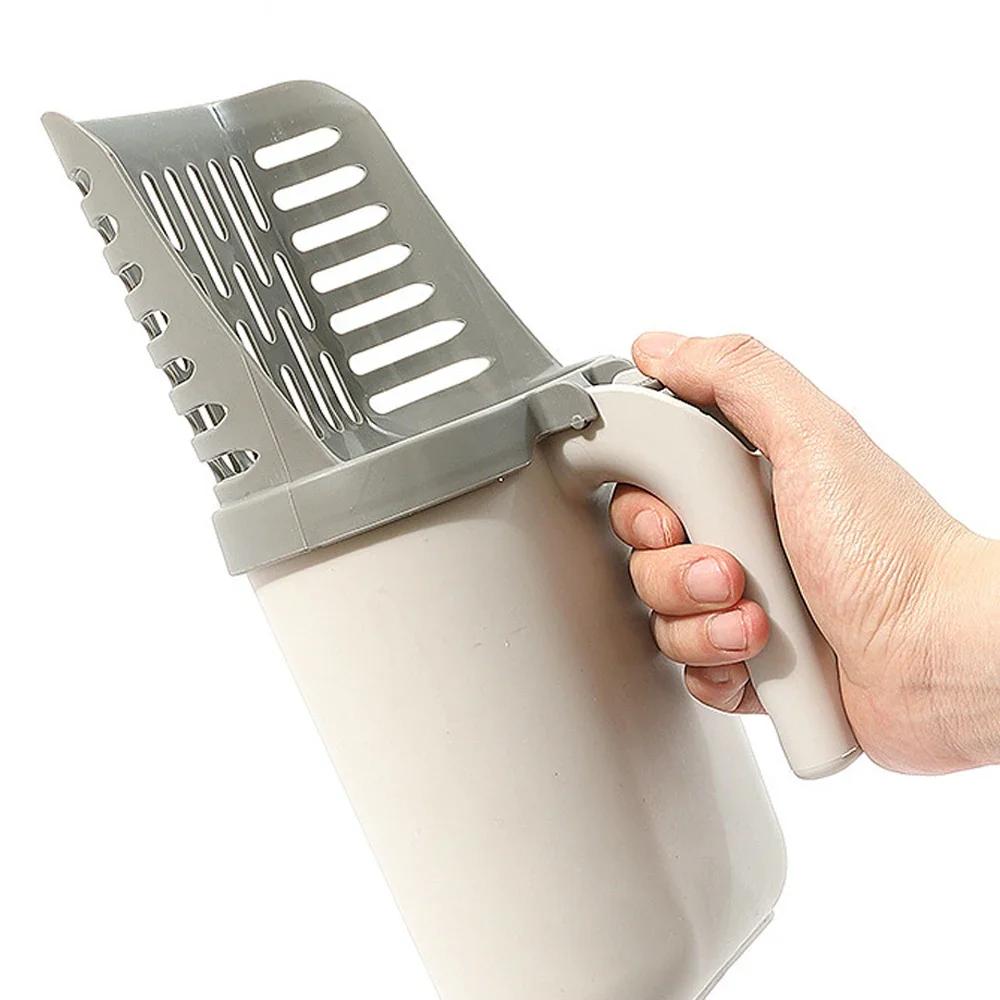Widen Cat Litter Shovel Self-cleaning Scoop with Refill Bags Large Kitty Litter Box Garbage Picker Waste Bin System Pet Supplies