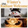 Festive Atmosphere Decoration for Lawn Solar Snowman Garden Light with Flowing Snowflakes, LED Christmas Waterfall Seasonal Outdoor Lighting Walkways