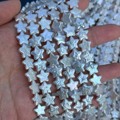 1String, White Natural Freshwater Pearls, Handmade Pentagram Pearl Beads for Jewelry Making DIY Crafts (Beads 10-11mm, Length 36cm)