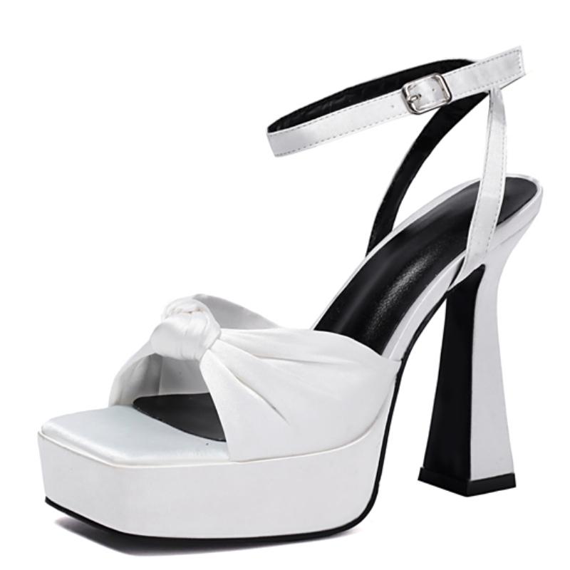 Fashion Stain Sandals Women's Summer Shoes Platform Luxury Red White Flip Flops Female Sexy High Heels Striper Wedding Shoes