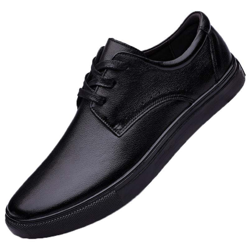 British Style Minimalist Leather Casual Shoes for Men’s Lace Up Hollowed Out Men's Sports Oxford Shoes for Business Interviews