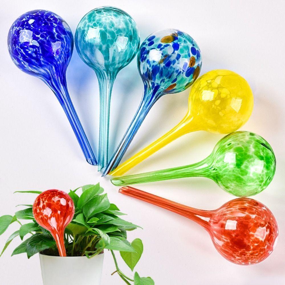Pallina Auto-Annaffiante per Piante in Vetro Forma a Bulbo Vetro Colorato Sistema di Irrigazione a Goccia Automatica Spina di Annaffiamento Automatico 100ml