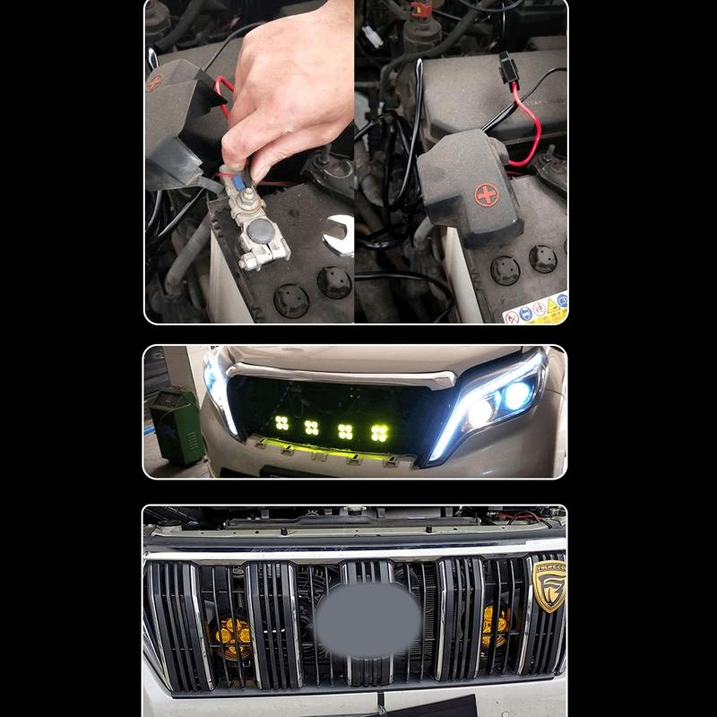 Universal 40W LED Work Light for Cars 6000LM Bright Spotlight with 4 Light Beads Energy Saving Amber Cube Light