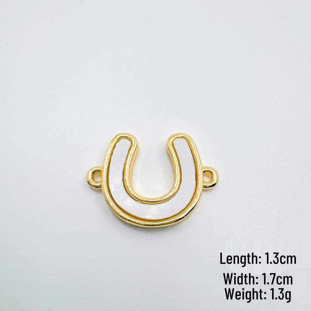 European Retro Copper-Plated Real Gold Pendant Jewelry with Mother of Pearl Double Pendant for Women