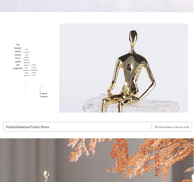 Luxury Crystal Sitting Figure Sculpture for Home Decor