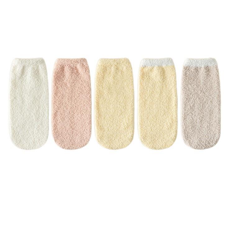 Female Autumn and Winter Thickened Warm Coral Velvet Loose Not Foot Sleep Special Long Socks