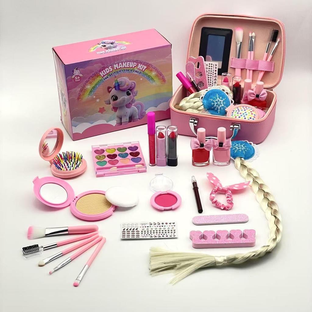 סט איפור 'קוקו חד קרן' לאחסון לבנות - משחק דמיון קוסמטיקה