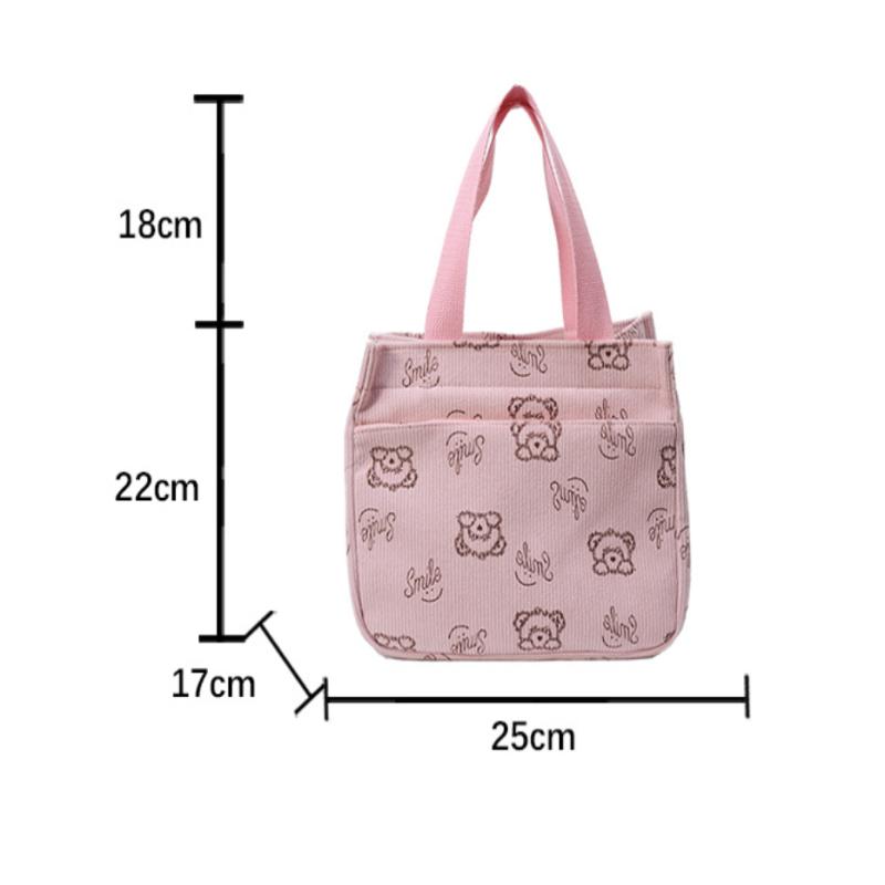 

Cartoon Small Portable Handbag Thermal Lunch Bag Girls Food Box Durable Office Cooler Lunch Box Ice Insulated Case Camping Bag розовый