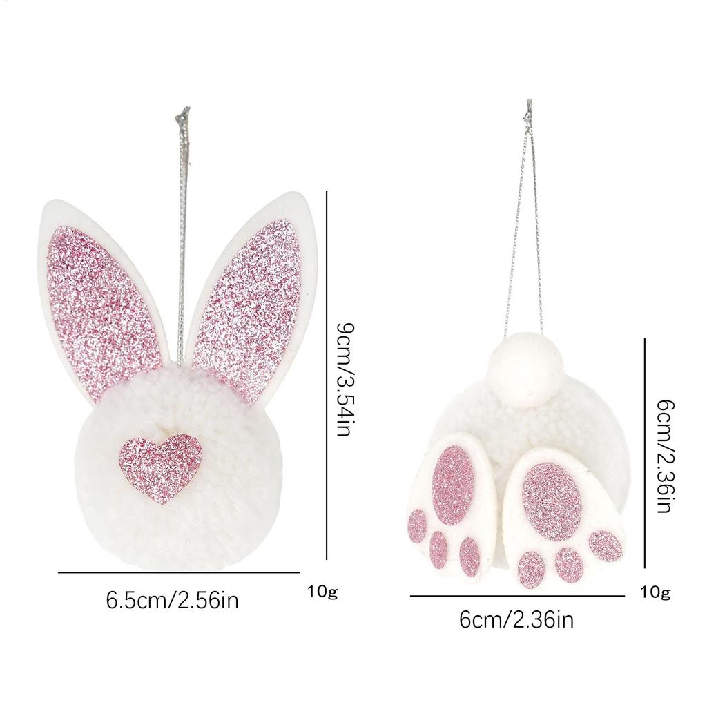 Easter Plush Bunny Ornament Hangable Cute Decoration 12 Piece Easter Plush Bunny Ornaments for Tree for Home Festivals