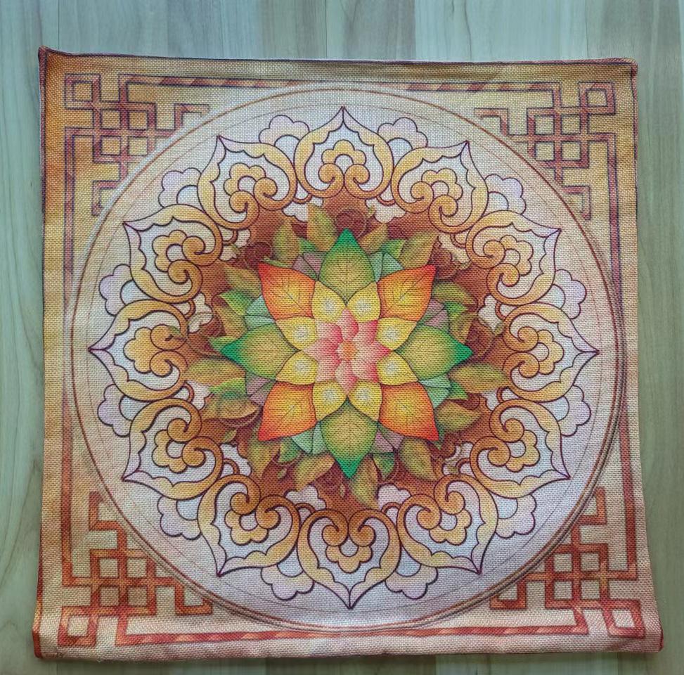 Special Sale Mandala Motif Bohemian Mediterranean Floral Plant Pattern Linen Home Decoration Pillow Case Sofa Cushion Cover Case