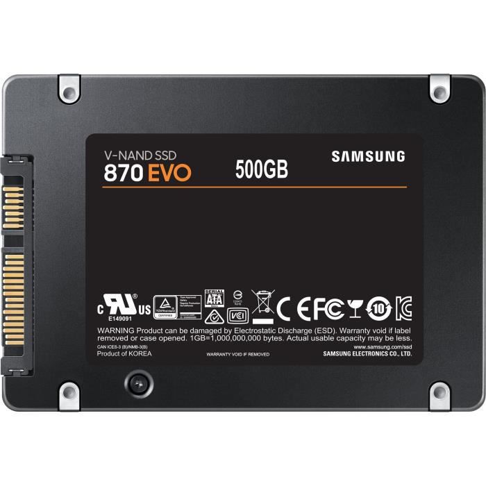 SAMSUNG SSD Interne 870 EVO 500 Go MZ-77E500B/EU