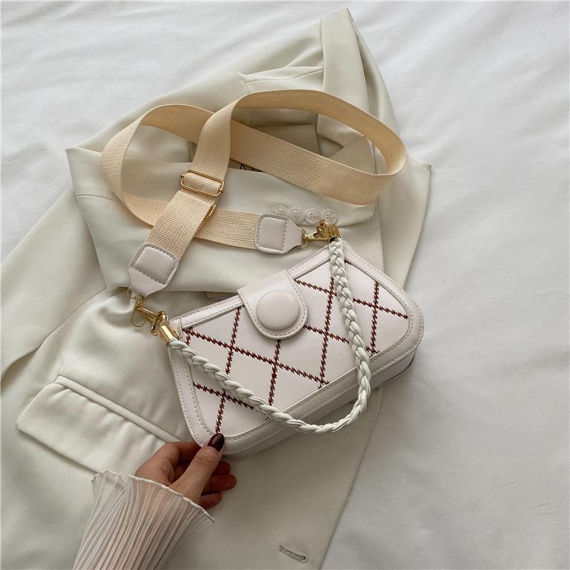 Summer New Trendy Fashion Diamond Women's Bag Chain Small Square Bag Casual Shoulder Messenger Bag Bag