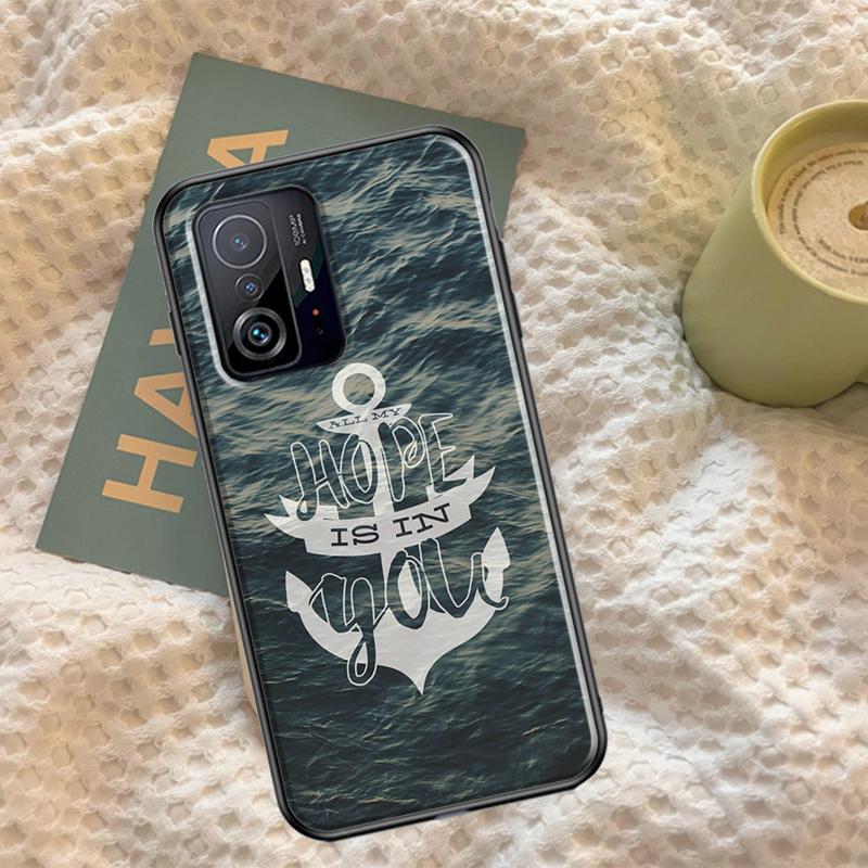 Stripes Anchor Boat Ship Cover For Xiaomi 12T 11T Pro 12 13 Lite Case For POCO X5 X3 Pro X4 F4 GT F3 M5s F5 Pro Coque