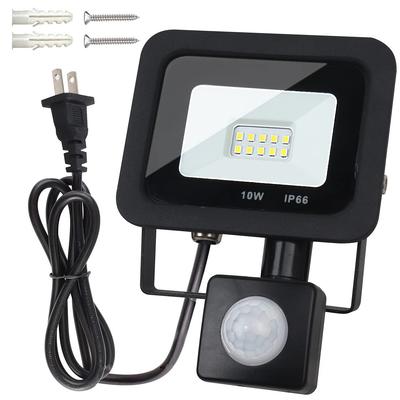 SenMeiGuang LED Floodlight [20223 Improved 2-Pin Plug, Ultra-Slim, PSE Certified] 10W Daylight White 6000K 1000LM Work Light, Sensor Light with