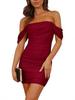 Off-Shoulder Raffung Bodycon Kleid - Europäischer/Amerikanischer Stil für Partys/Pendler